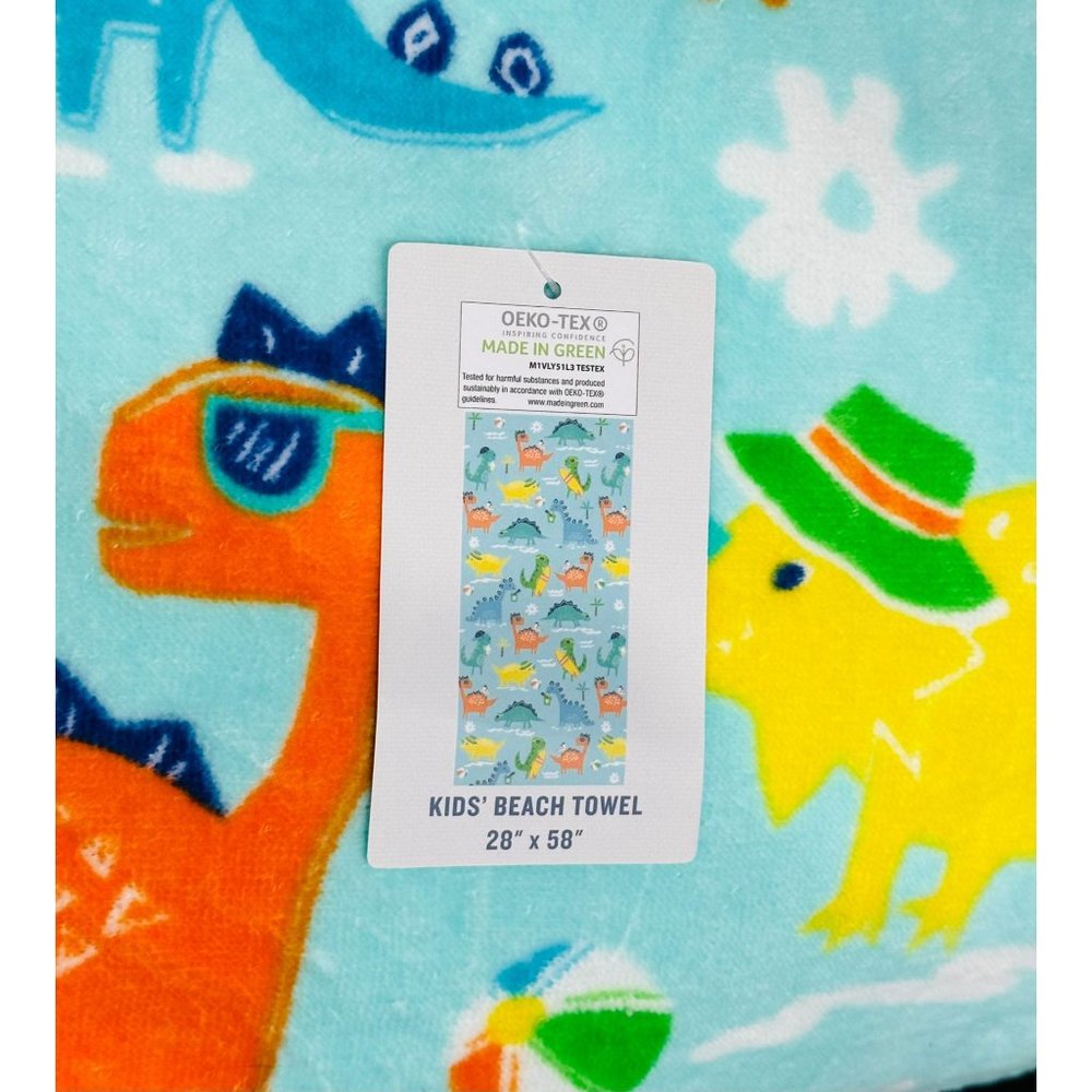 Tommy Bahama Children's Beach Towel Dinosaurs Light Blue Kids Pool